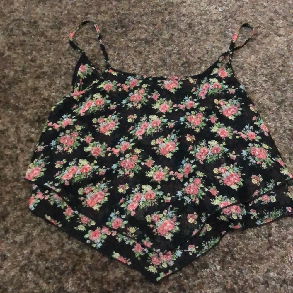 Floral Crop tank top